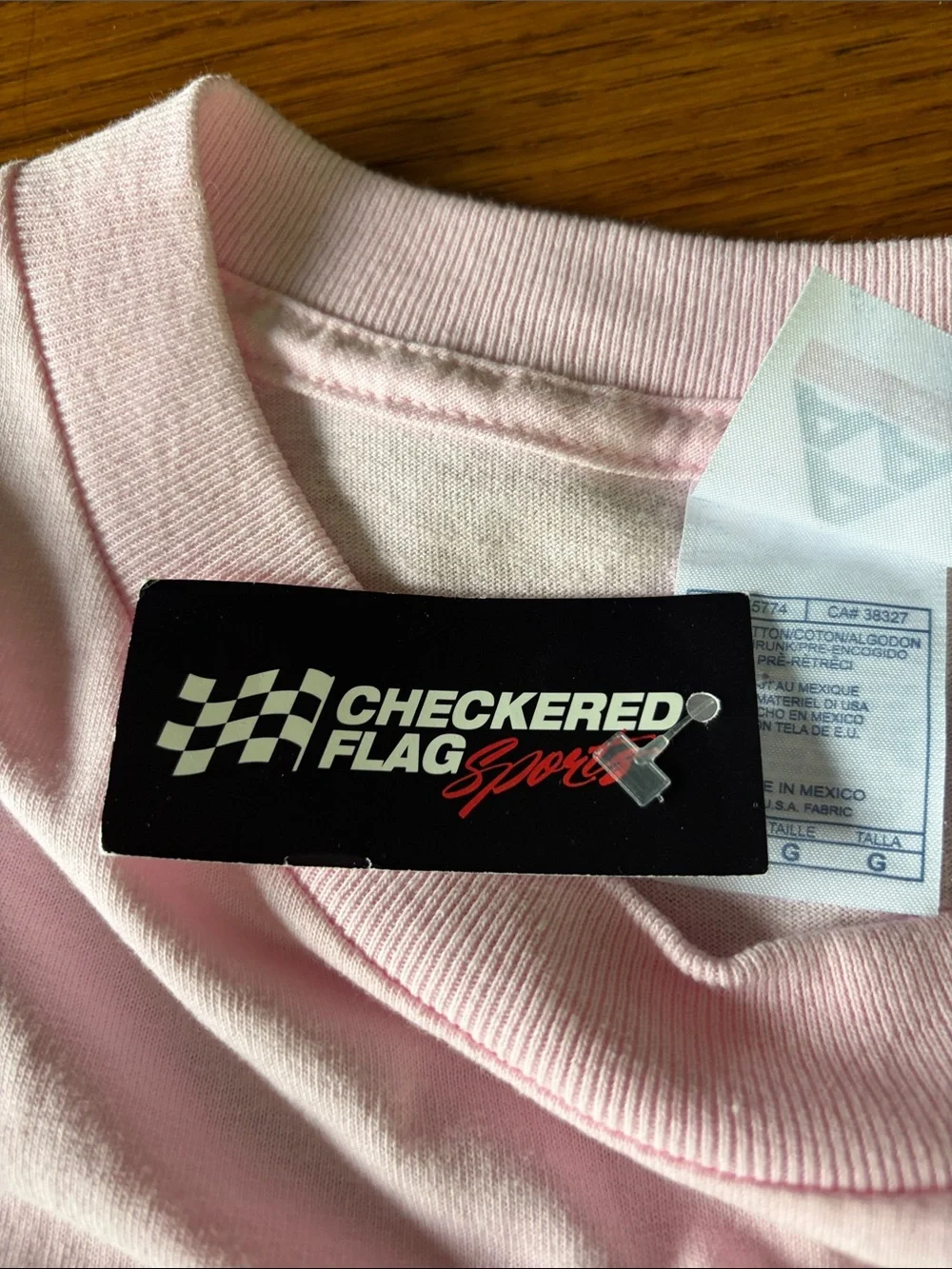 Nascar Light Pink Short Sleeve Tee with Black Graphic Arrow - Picture 5 of 9